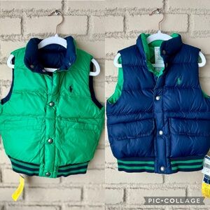 NWT Ralph Lauren boys reversible down vest size 4